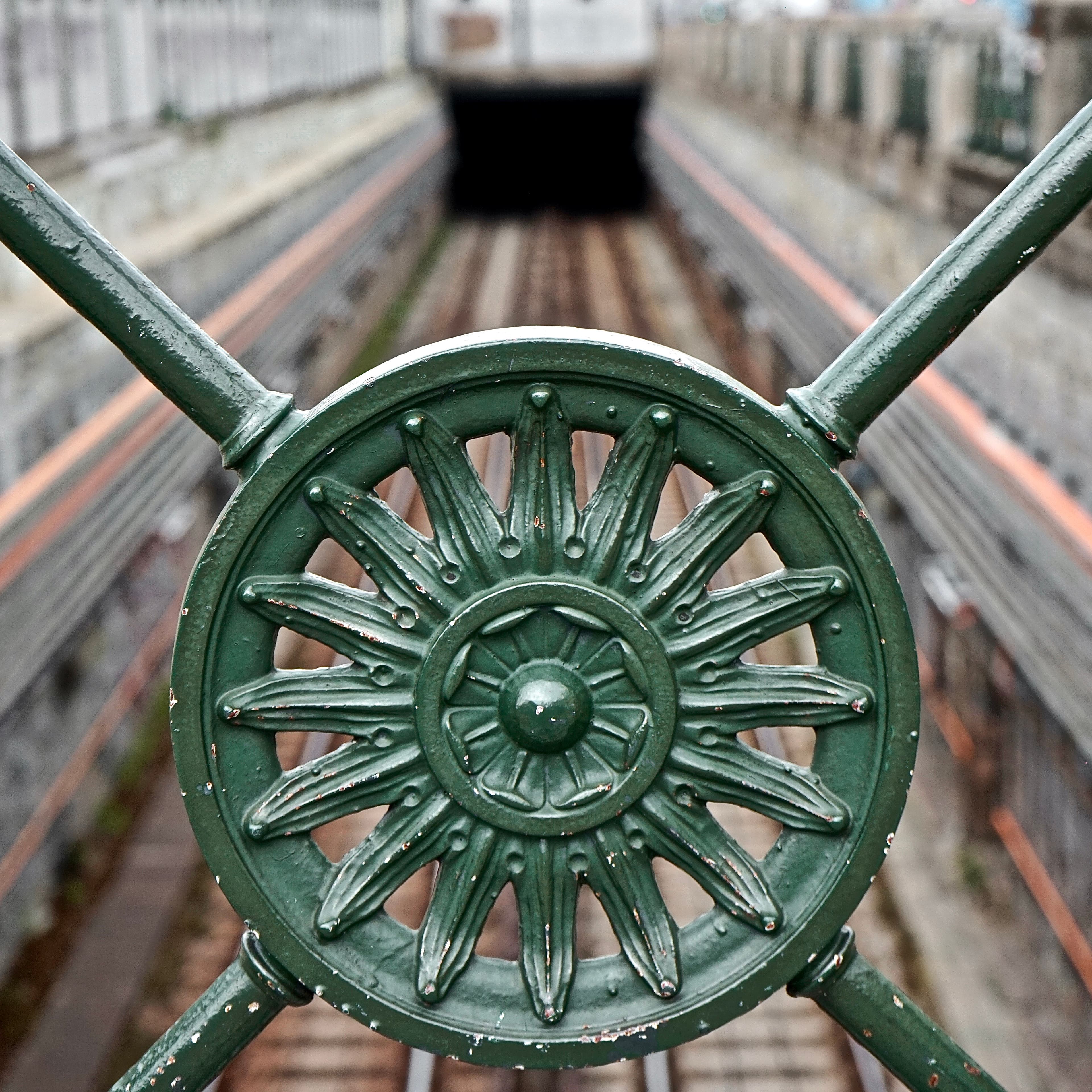 Green circular railing detail