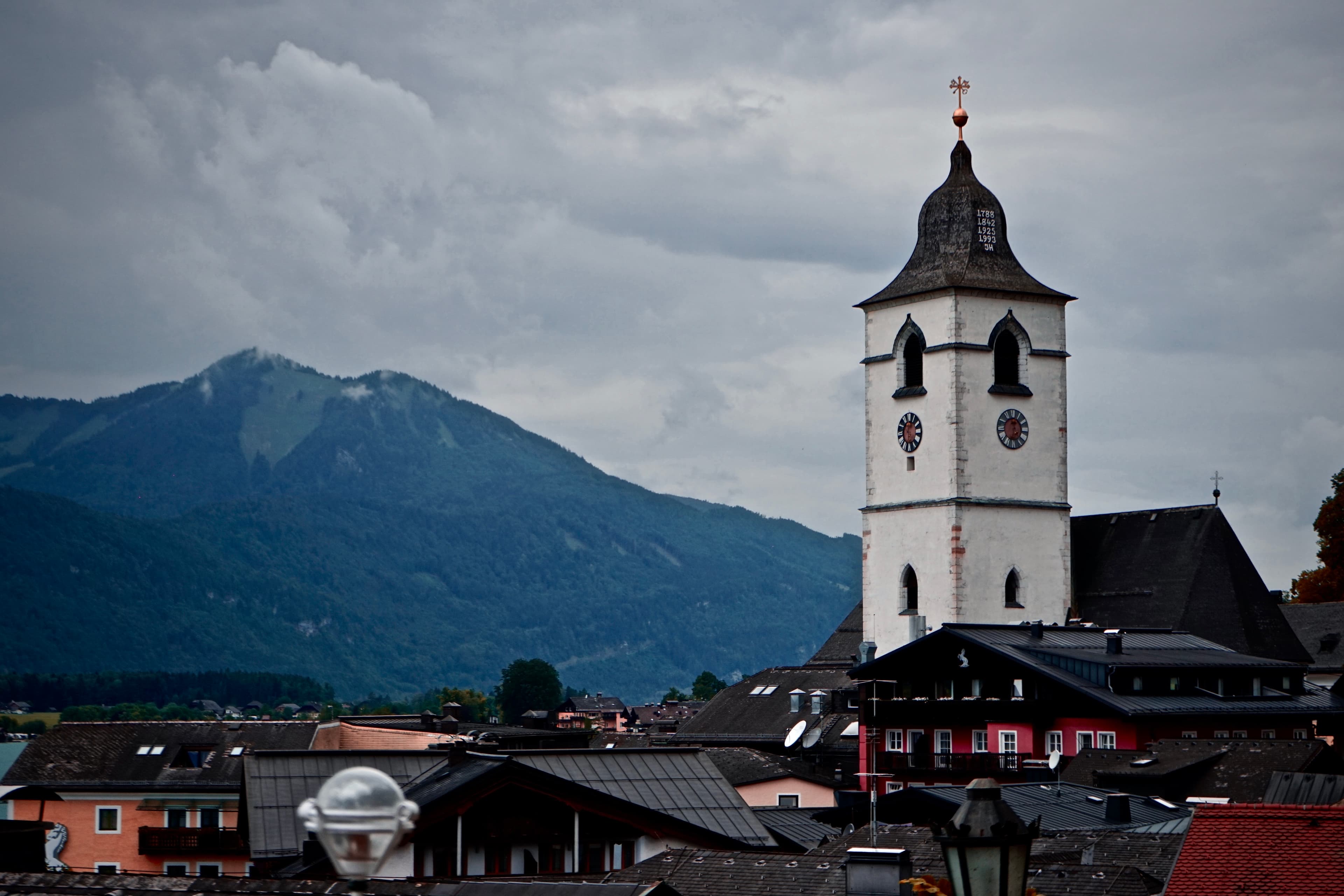 Church and mountain landscape