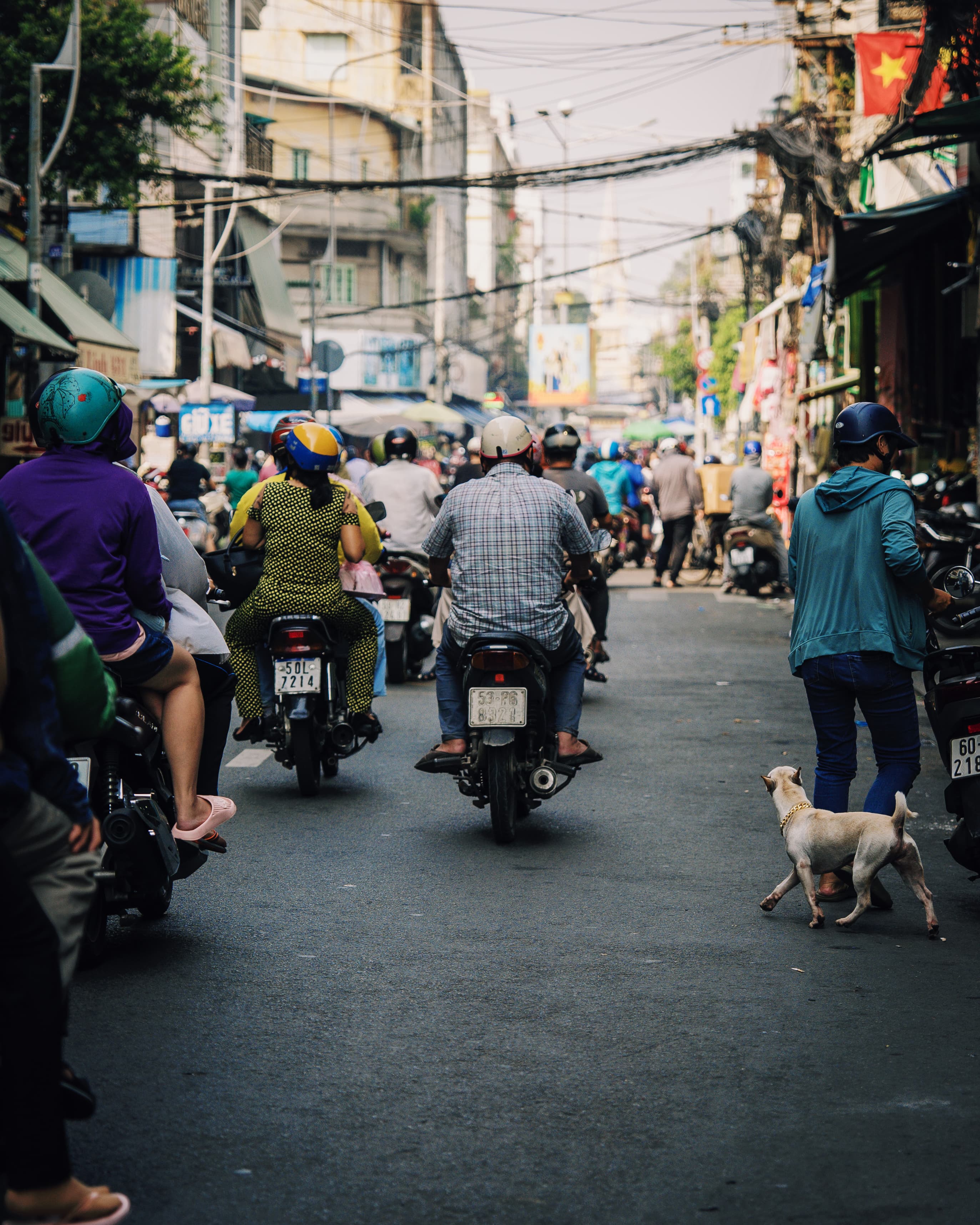 Street scene with people in Vietnam