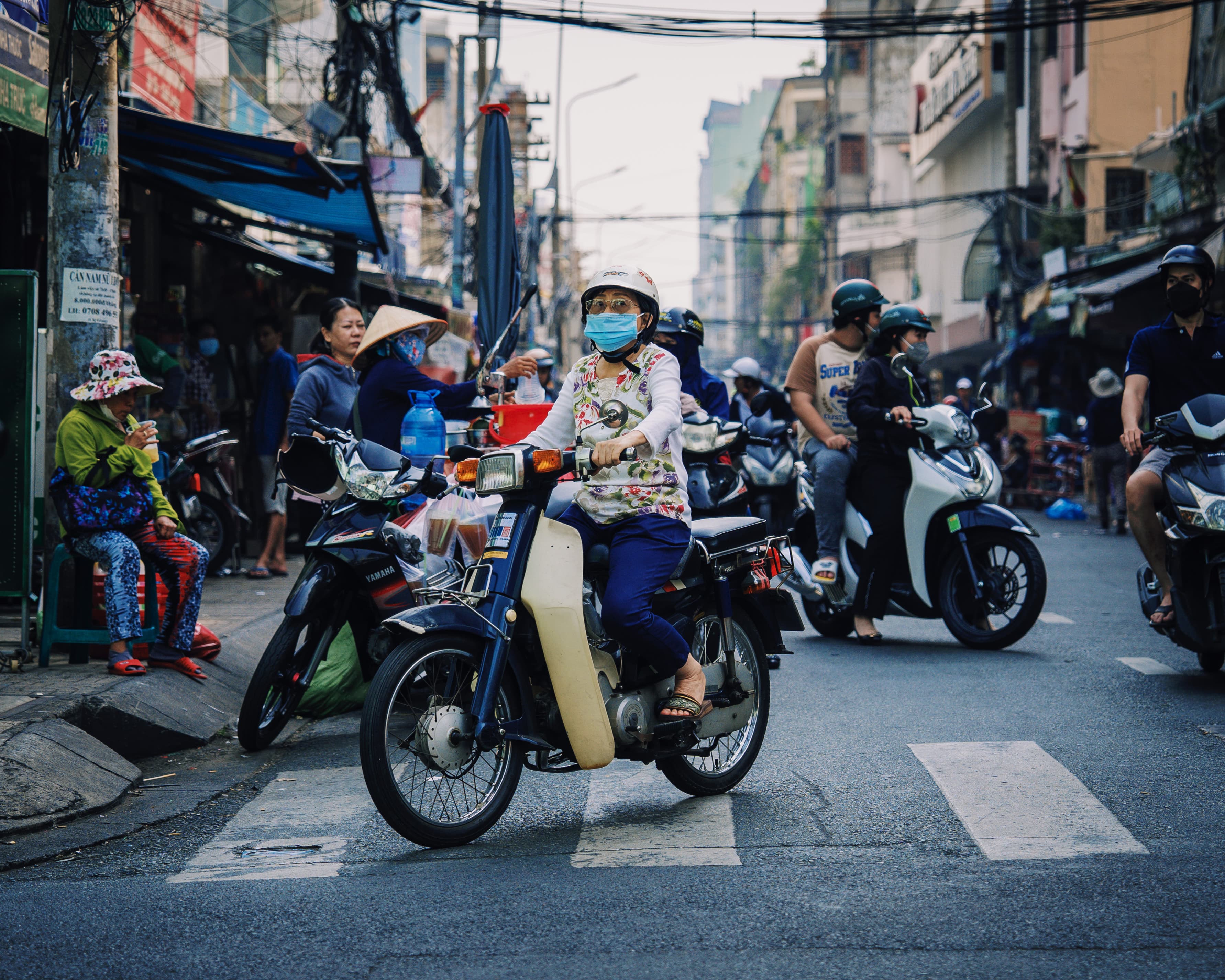 Street scene leading into market life