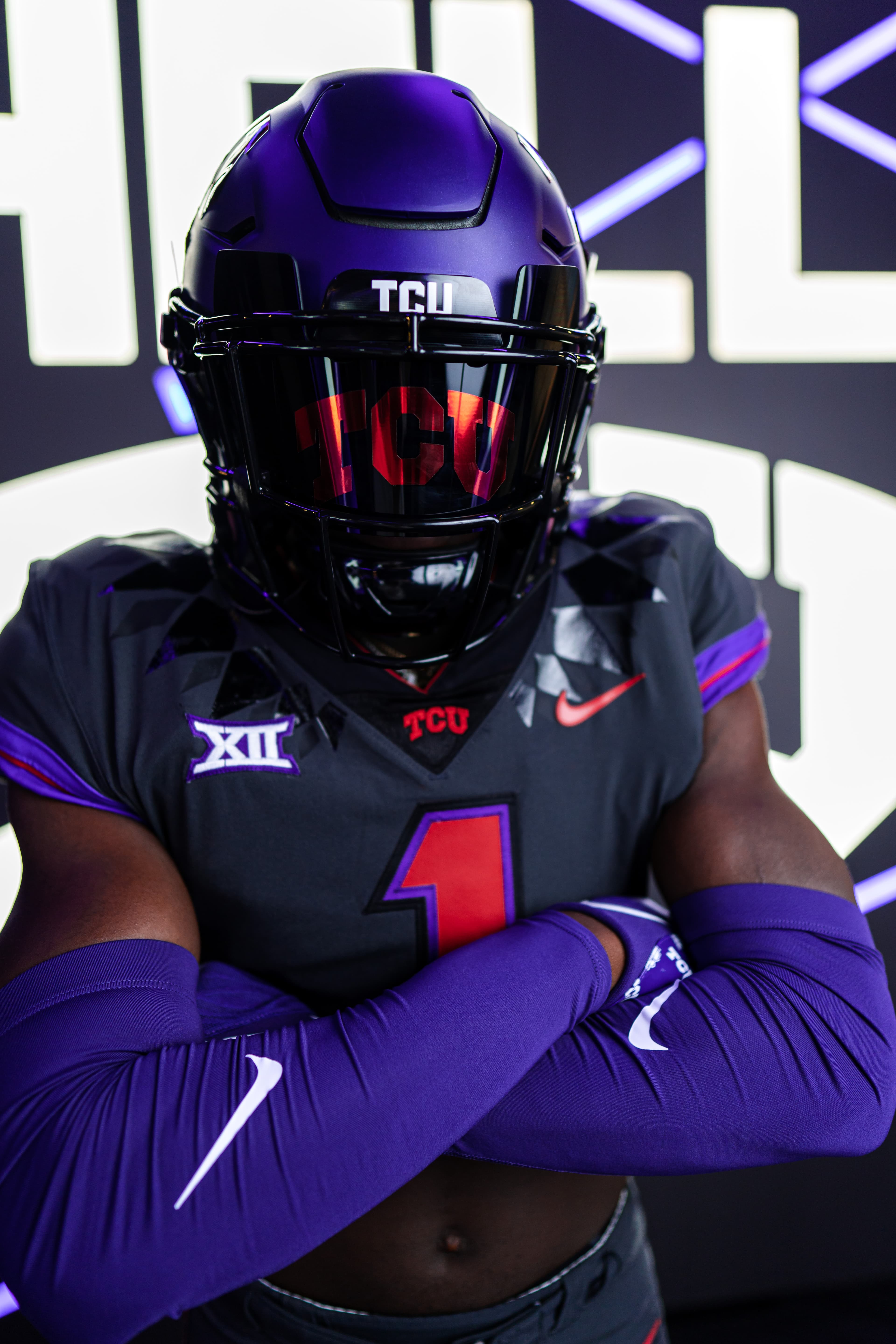 TCU player in uniform portrait